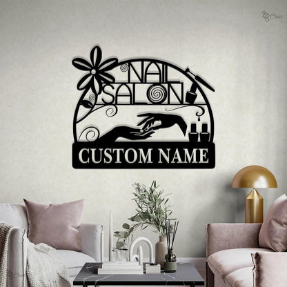Custom Nail Salon Sign LED Light, Personalized Beauty Studio Wall, Nail Tech Gift, Gift for mom, Beauty Studio Neon Light, Nail lover gift