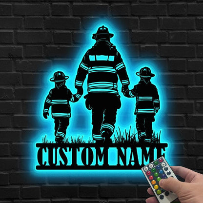 Custom Firefighter Family LED Sign, Personalized Fireman Wall Light, Firefighter Dad Gift,Gift for dad,Firefighter Wall Decor,Fire Dept Gift