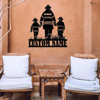 Custom Firefighter Family LED Sign, Personalized Fireman Wall Light, Firefighter Dad Gift,Gift for dad,Firefighter Wall Decor,Fire Dept Gift