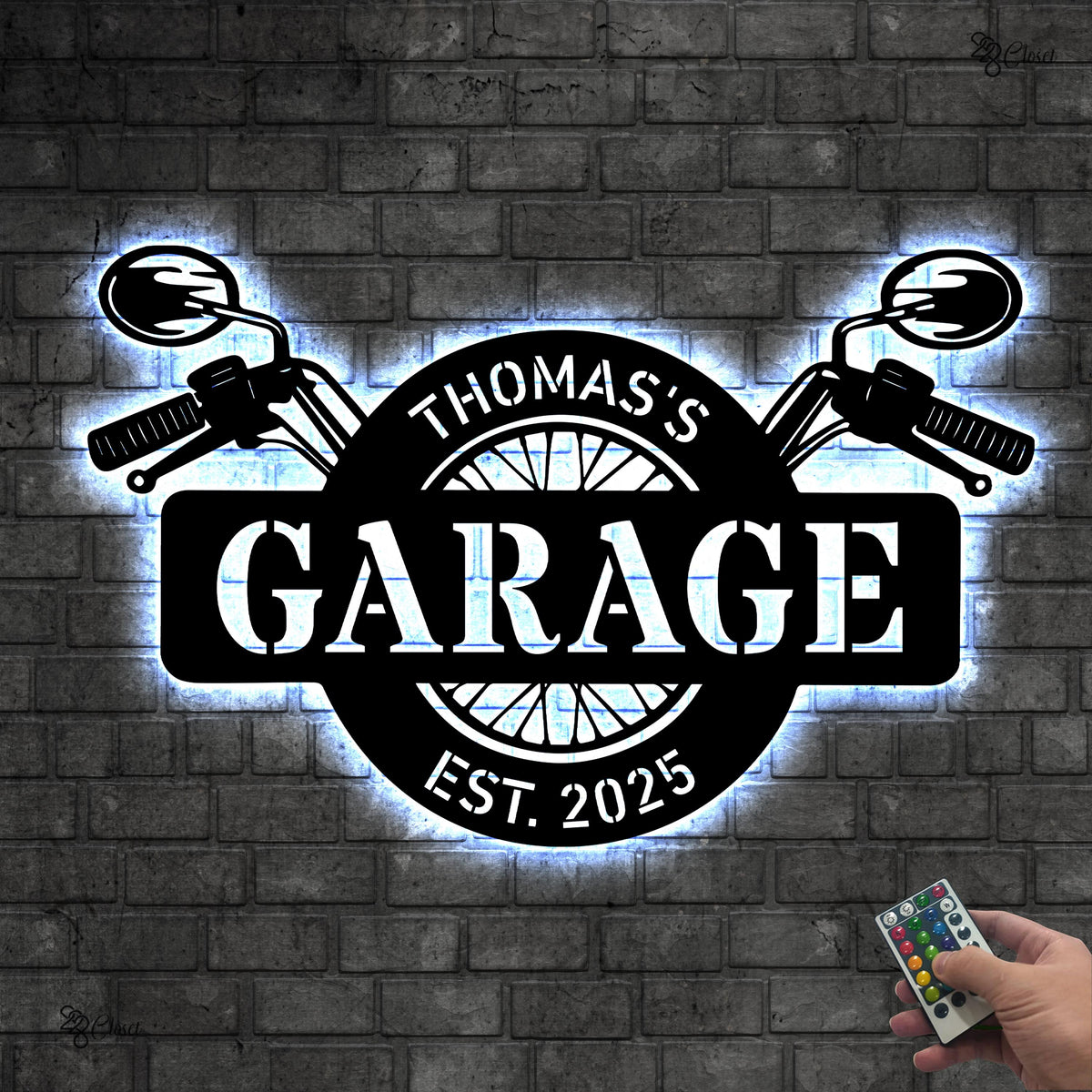 Custom Motorcycle Garage LED Sign, Personalized Biker Wall, Dad Gift, Gift for Motorcycle Lover,Biker Garage Sign,Motorcycle enthusiast gift
