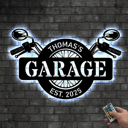 Custom Motorcycle Garage LED Sign, Personalized Biker Wall, Dad Gift, Gift for Motorcycle Lover,Biker Garage Sign,Motorcycle enthusiast gift