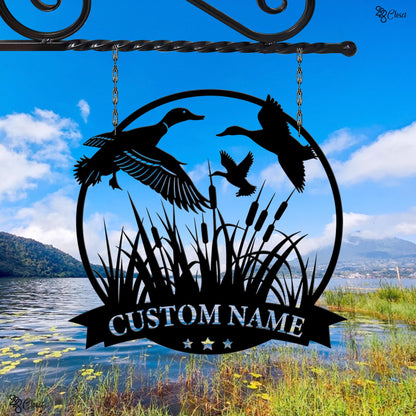 Custom Duck Hunting LED Metal Sign, Personalized Waterfowl Wall Light, Cabin Decor, Duck Hunter LED Sign, Duck Hunting Neon Sign,Duck hunter