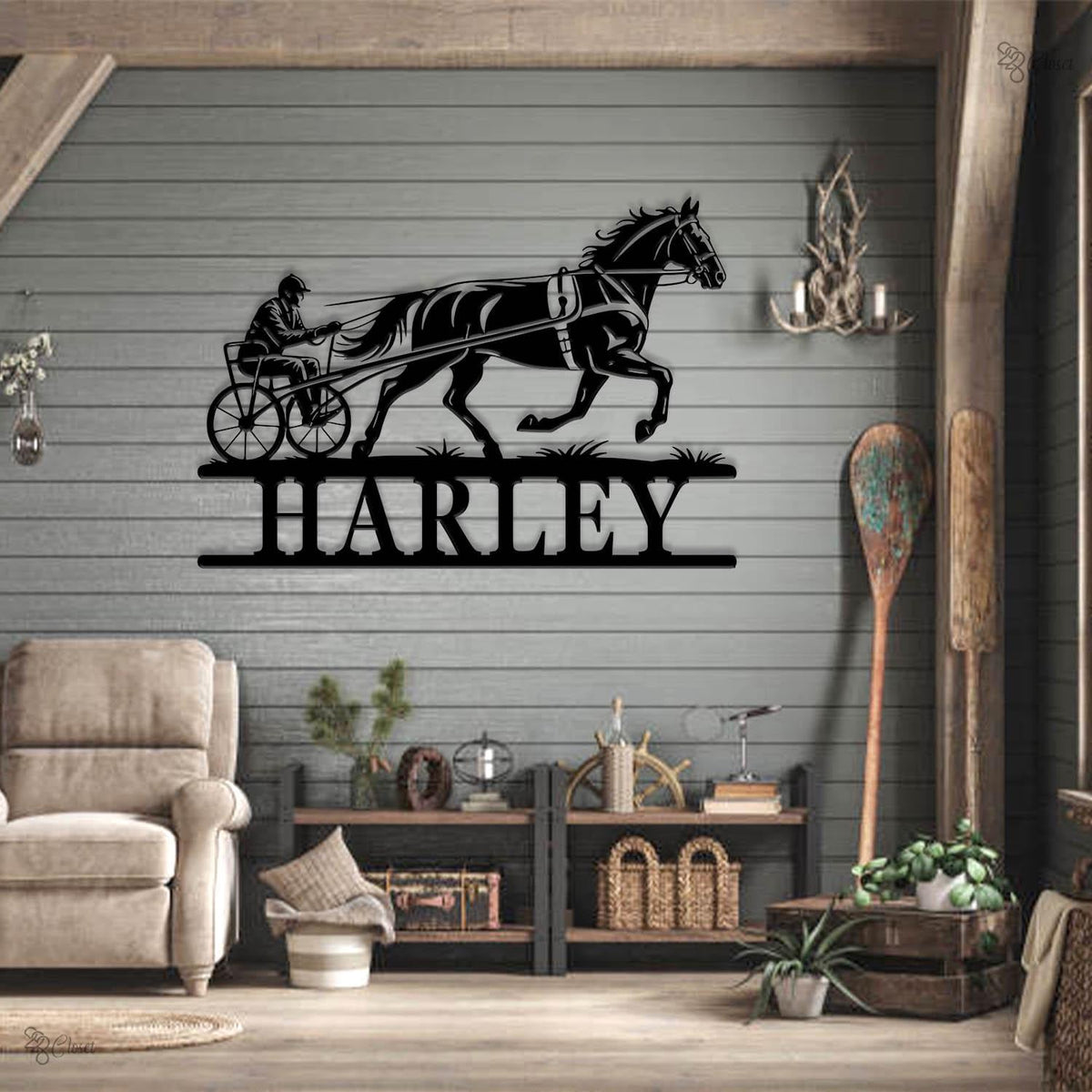 Custom Horse Racing LED Sign, Personalized Harness Racing Wall, Art for Horse Lover, Horse Racing LED Sign, Horse Racing Wall, Racing gift