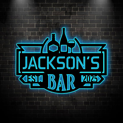 Custom Bar LED Sign, Home Bar Neon Decor, Gift for dad, Personalized Home Pub Wall,Man Cave Decor,Bar entrance sign,Bar lover gift,Home Sign