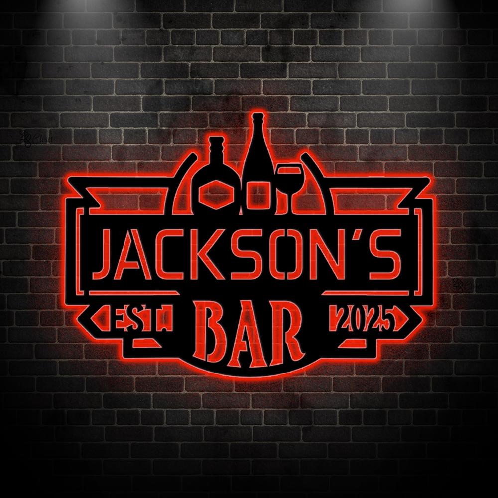 Custom Bar LED Sign, Home Bar Neon Decor, Gift for dad, Personalized Home Pub Wall,Man Cave Decor,Bar entrance sign,Bar lover gift,Home Sign