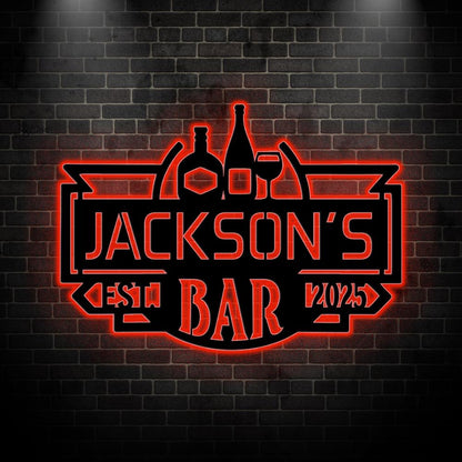 Custom Bar LED Sign, Home Bar Neon Decor, Gift for dad, Personalized Home Pub Wall,Man Cave Decor,Bar entrance sign,Bar lover gift,Home Sign