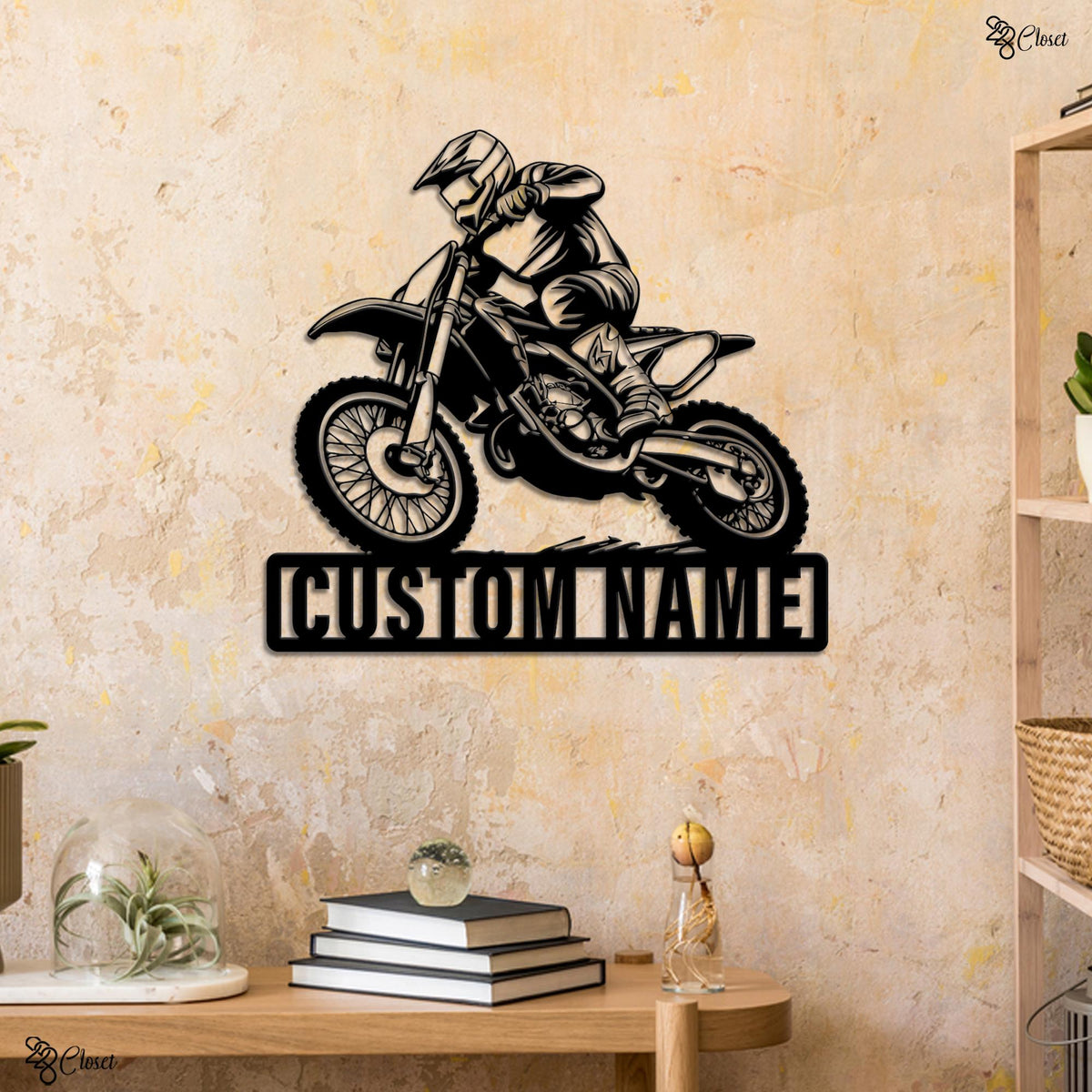 Custom Motocross LED Sign, Personalized Dirt Bike Wall Light, Gift for son, Motocross Room Decor Gift, Motocross gift, Racing bike decor