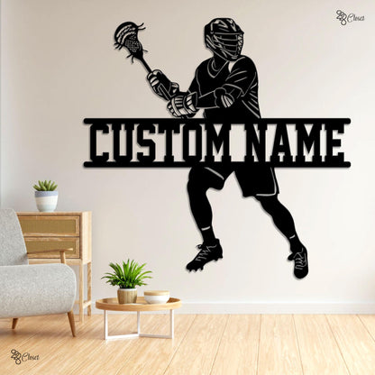 Custom Lacrosse LED Sign, Personalized Player Neon Wall, Gift for dad, Lacrosse Player Sign, Lacrosse Room Decor, Lacrosse gift, Sport sign