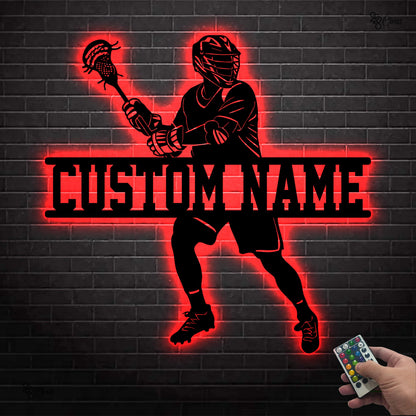 Custom Lacrosse LED Sign, Personalized Player Neon Wall, Gift for dad, Lacrosse Player Sign, Lacrosse Room Decor, Lacrosse gift, Sport sign