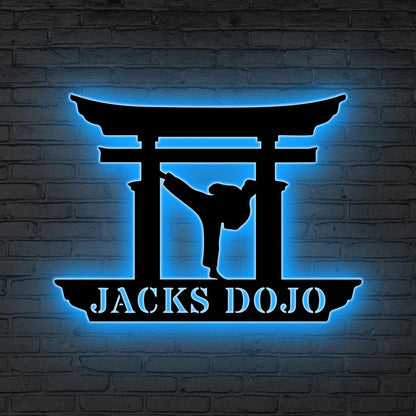 Custom Jiu Jitsu Medal Led Light,Sign for Martial Athletes, Gift for dad, Personalized BJJ Medal Holder, Jiu jitsu gift, Karate Fighter Sign