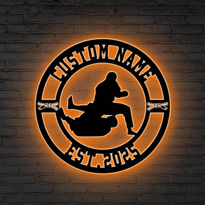 Custom Jiu Jitsu Medal Led Light,Sign for Martial Athletes, Gift for dad, Personalized BJJ Medal Holder, Jiu jitsu gift, Karate Fighter Sign