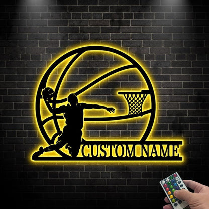 Custom Basketball LED Sign, Personalized Basketball Wall Sign, Basketball Wall for Athletes, Basketball led sign,Gift for son,Basketball art