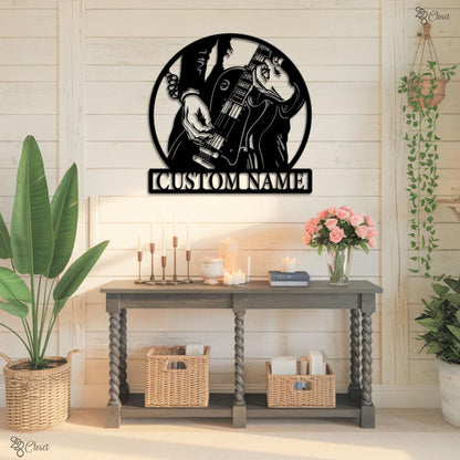 Custom Guitar LED Metal Sign, Wall Light for Guitarist, Personalized Guitarist LED Sign, Light for Musician, Guitar Lover LED Sign,Home gift