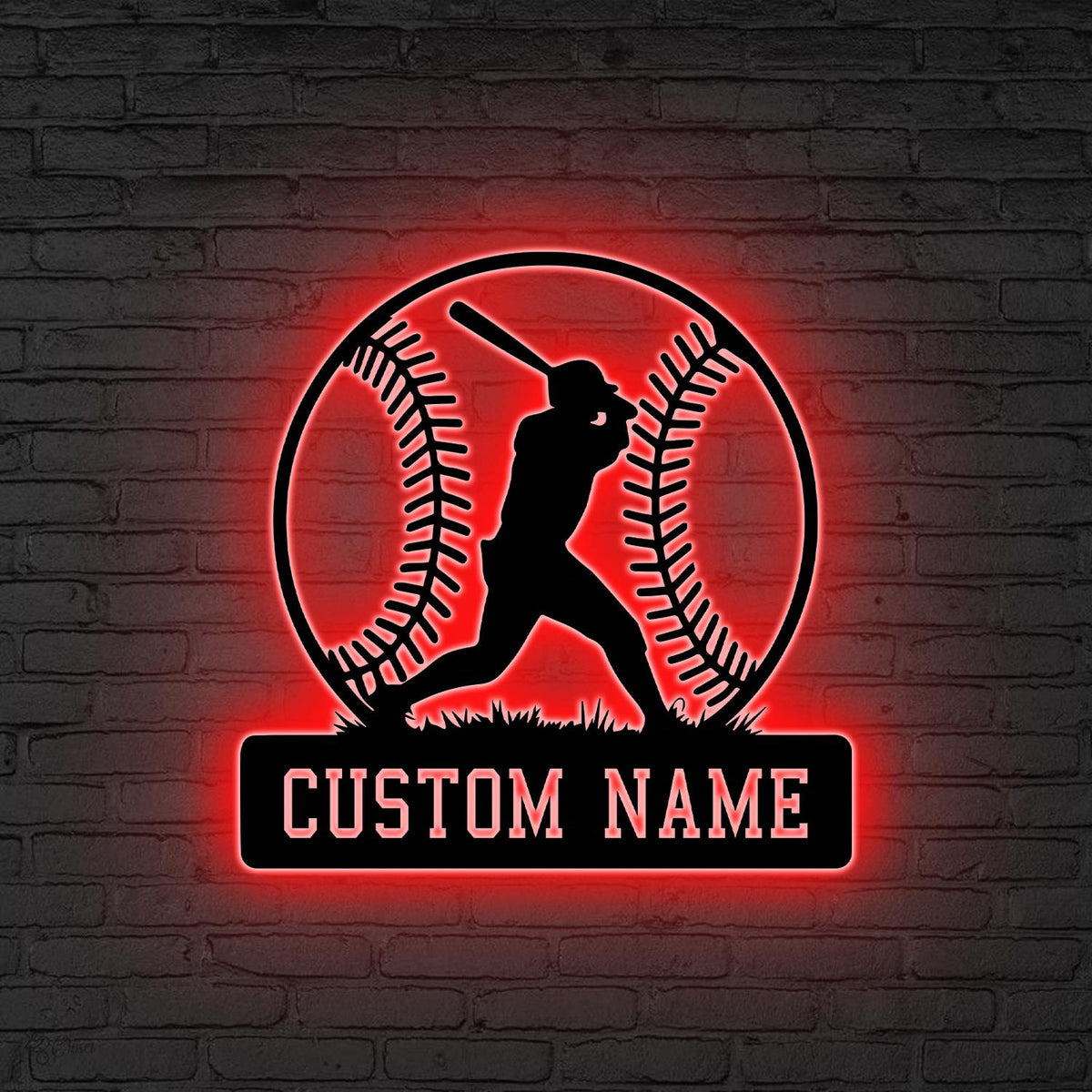 Custom Baseball LED Sign, Personalized Player Wall Light, Baseball LED Wall Sign, Baseball Player Sign, Gift for Athlete,Baseball lover gift