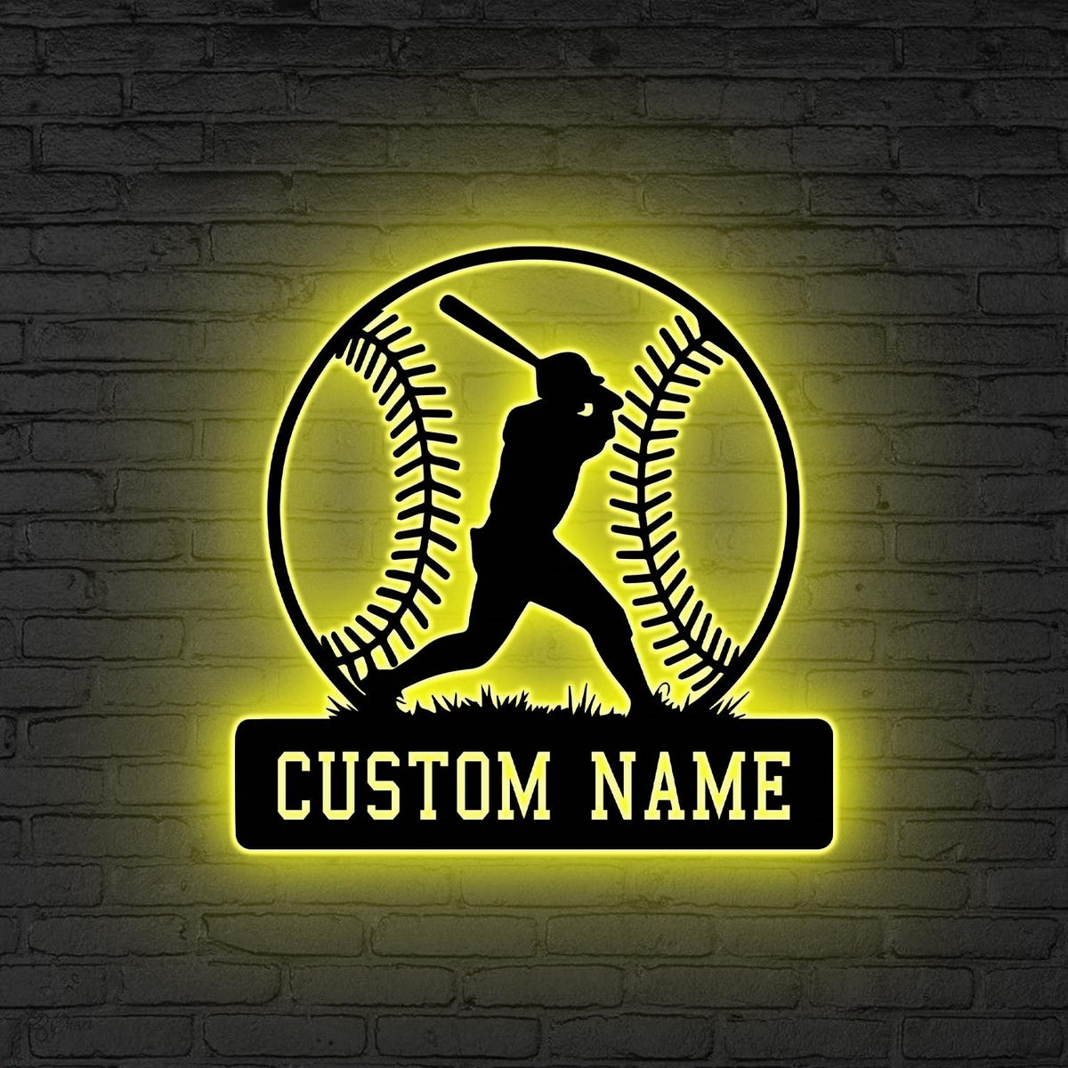 Custom Baseball LED Sign, Personalized Player Wall Light, Baseball LED Wall Sign, Baseball Player Sign, Gift for Athlete,Baseball lover gift