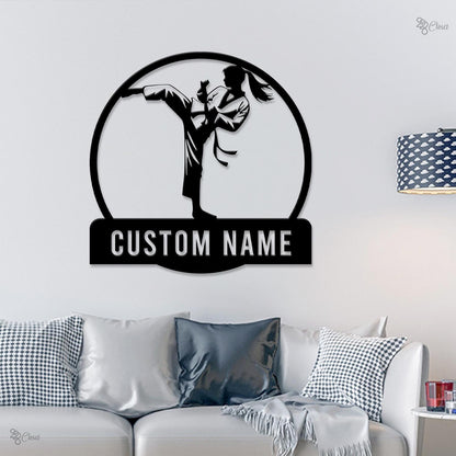 Custom Karate Girl Led Sign, LED Martial Arts Decor, Taekwondo Gift, Female Martial LED Sign, Karate belt gift, Gift for daughter,Home sign