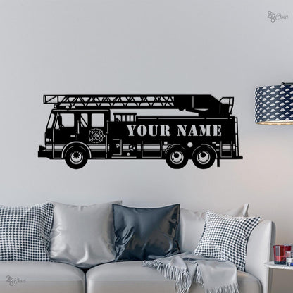 Custom Fire Truck LED Sign, Personalized Firefighter Wall, Gift for Fireman, Custom Name Fire Truck LED, Firefighter Decor, Fire truck sign
