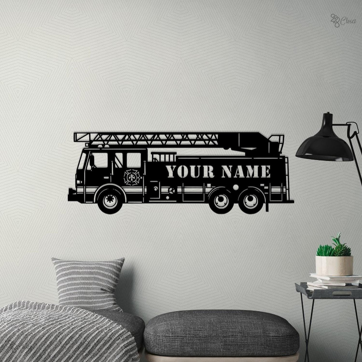 Custom Fire Truck LED Sign, Personalized Firefighter Wall, Gift for Fireman, Custom Name Fire Truck LED, Firefighter Decor, Fire truck sign
