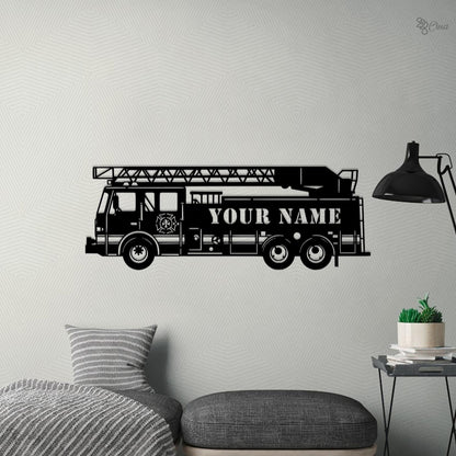 Custom Fire Truck LED Sign, Personalized Firefighter Wall, Gift for Fireman, Custom Name Fire Truck LED, Firefighter Decor, Fire truck sign