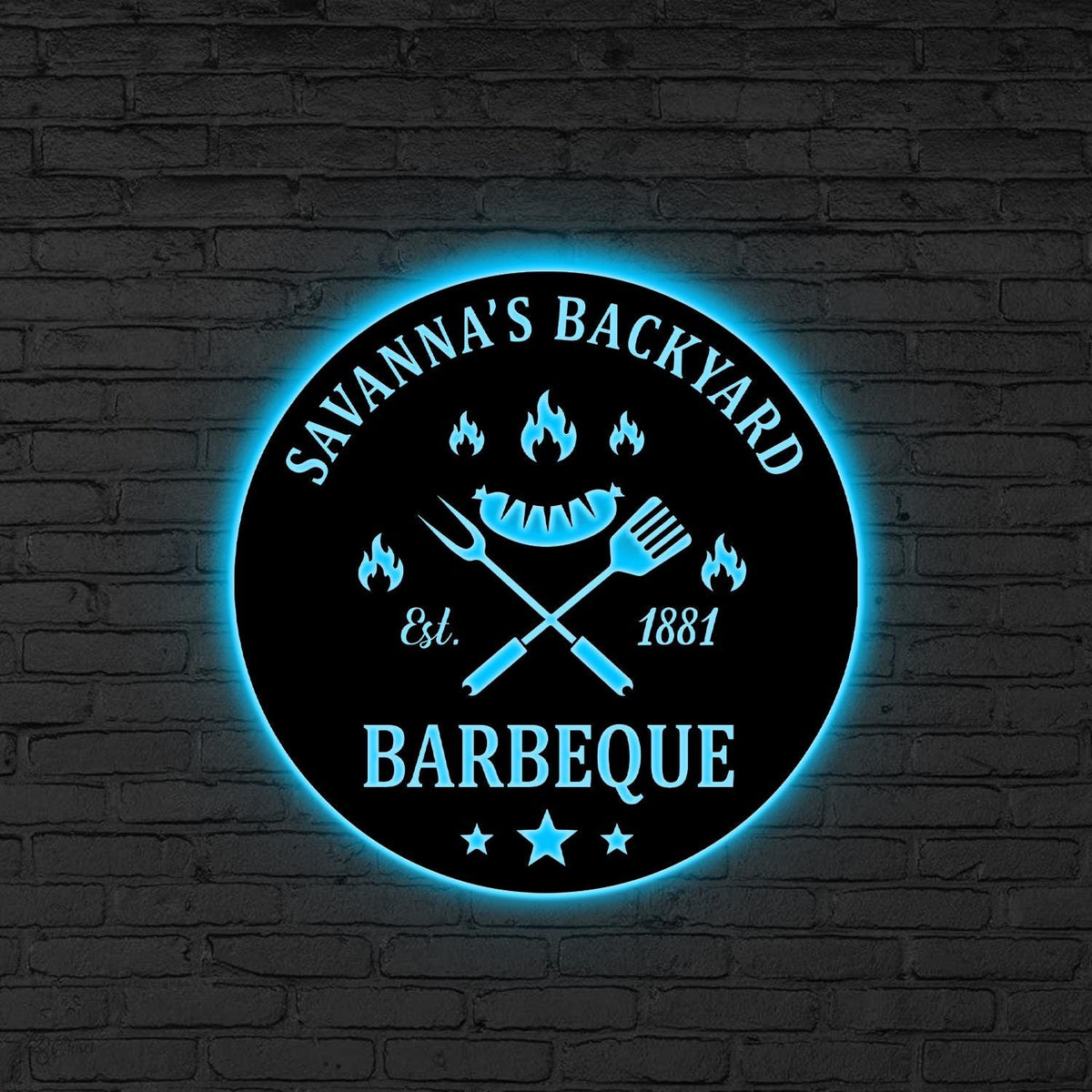 Custom BBQ LED Sign, Personalized Barbecue Neon Light, Backyard Grill Wall Decor, Outdoor Grill Party Wall, Gift for dad, Bbq lover gift