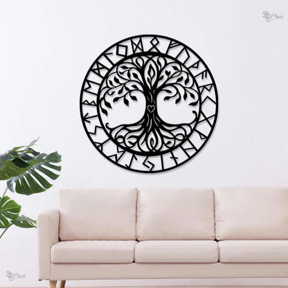 Tree of Life Neon Sign, Celtic Rune LED Wall, Mystical Norse Decor, Viking Tree of Life Sign,Gift for family, Spiritual Decor,Mythology Gift