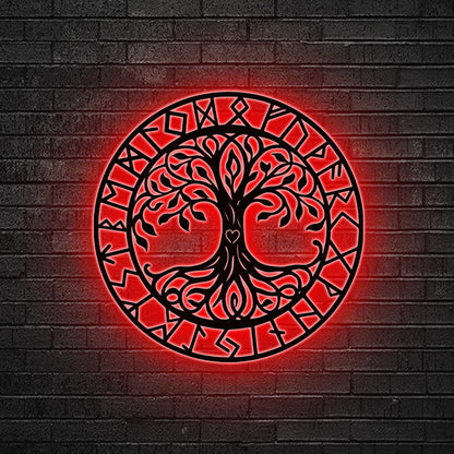 Tree of Life Neon Sign, Celtic Rune LED Wall, Mystical Norse Decor, Viking Tree of Life Sign,Gift for family, Spiritual Decor,Mythology Gift