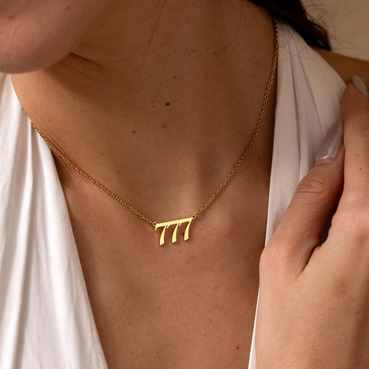 Gold Angel Number Necklace, Lucy Number Necklace, Custom Year Necklace, Silver Number Necklace 111 222 333 444 555 666 777 888 999 Christmas