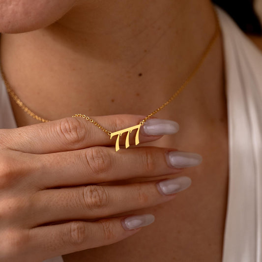 Gold Angel Number Necklace, Lucy Number Necklace, Custom Year Necklace, Silver Number Necklace 111 222 333 444 555 666 777 888 999 Christmas