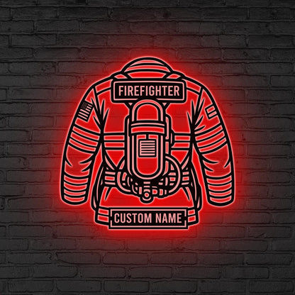 Custom Firefighter LED Sign, Firefighter Neon Sign, Gift for dad, Firefighter LED Wall Decor, Fireman gift sign,Gift for Firehouse,Home sign