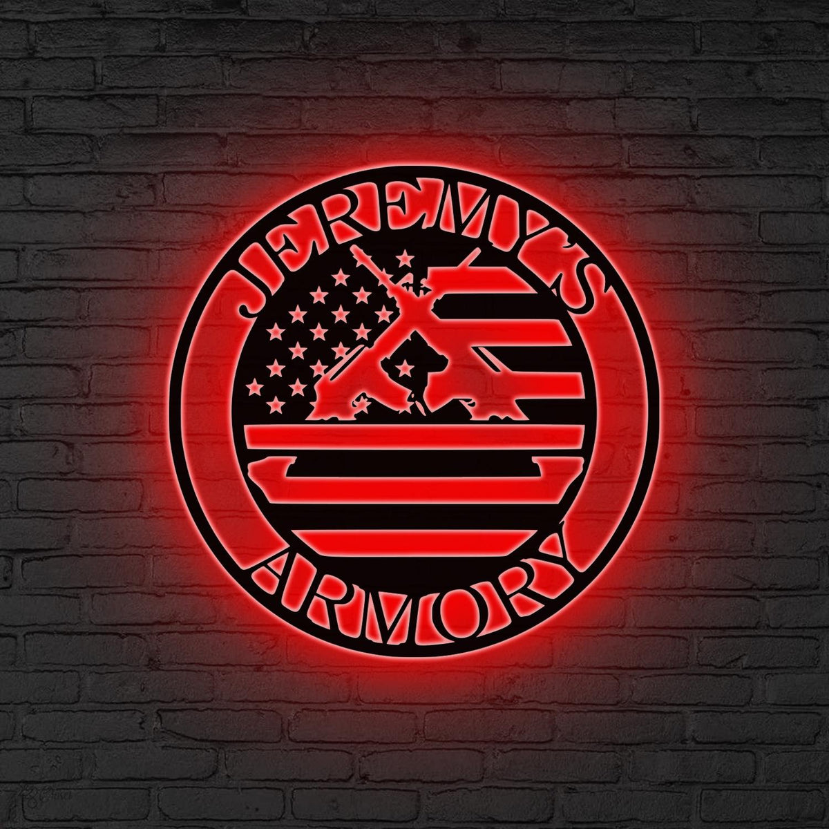 Custom Gun LED Sign,Personalized Rifle Neon Wall Light, Gift for dad, Gun Enthusiast LED Sign, Firearm lover gift, Gift for dad, Garage Sign