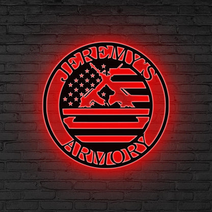 Custom Gun LED Sign,Personalized Rifle Neon Wall Light, Gift for dad, Gun Enthusiast LED Sign, Firearm lover gift, Gift for dad, Garage Sign