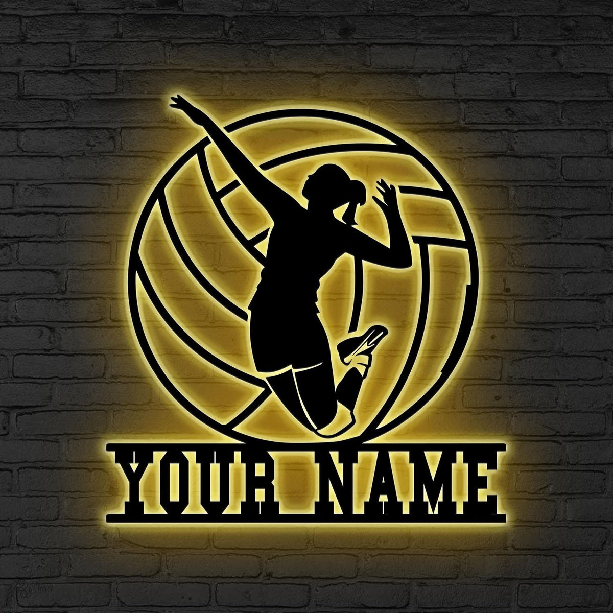 Custom Volleyball LED Sign, Personalized Volleyball Wall Sign, Gift for daughter, Volleyball Team Sign, Volleyball player gift, Sports Lover