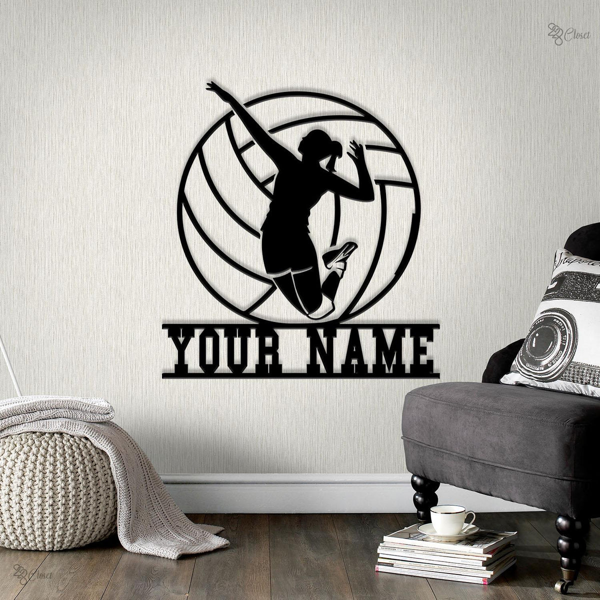 Custom Volleyball LED Sign, Personalized Volleyball Wall Sign, Gift for daughter, Volleyball Team Sign, Volleyball player gift, Sports Lover