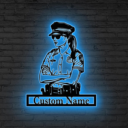 Custom Police Officer LED Sign, Light for Law Enforcement Gift, Decor for Officer, Police Officer LED Wall, Police wall decor, Home Sign