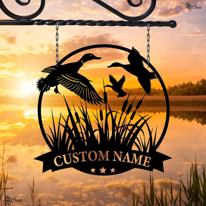 Custom Duck Hunting LED Metal Sign, Personalized Waterfowl Wall Light, Cabin Decor, Duck Hunter LED Sign, Duck Hunting Neon Sign,Duck hunter