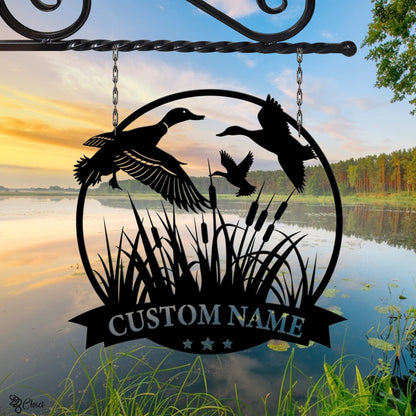 Custom Duck Hunting LED Metal Sign, Personalized Waterfowl Wall Light, Cabin Decor, Duck Hunter LED Sign, Duck Hunting Neon Sign,Duck hunter