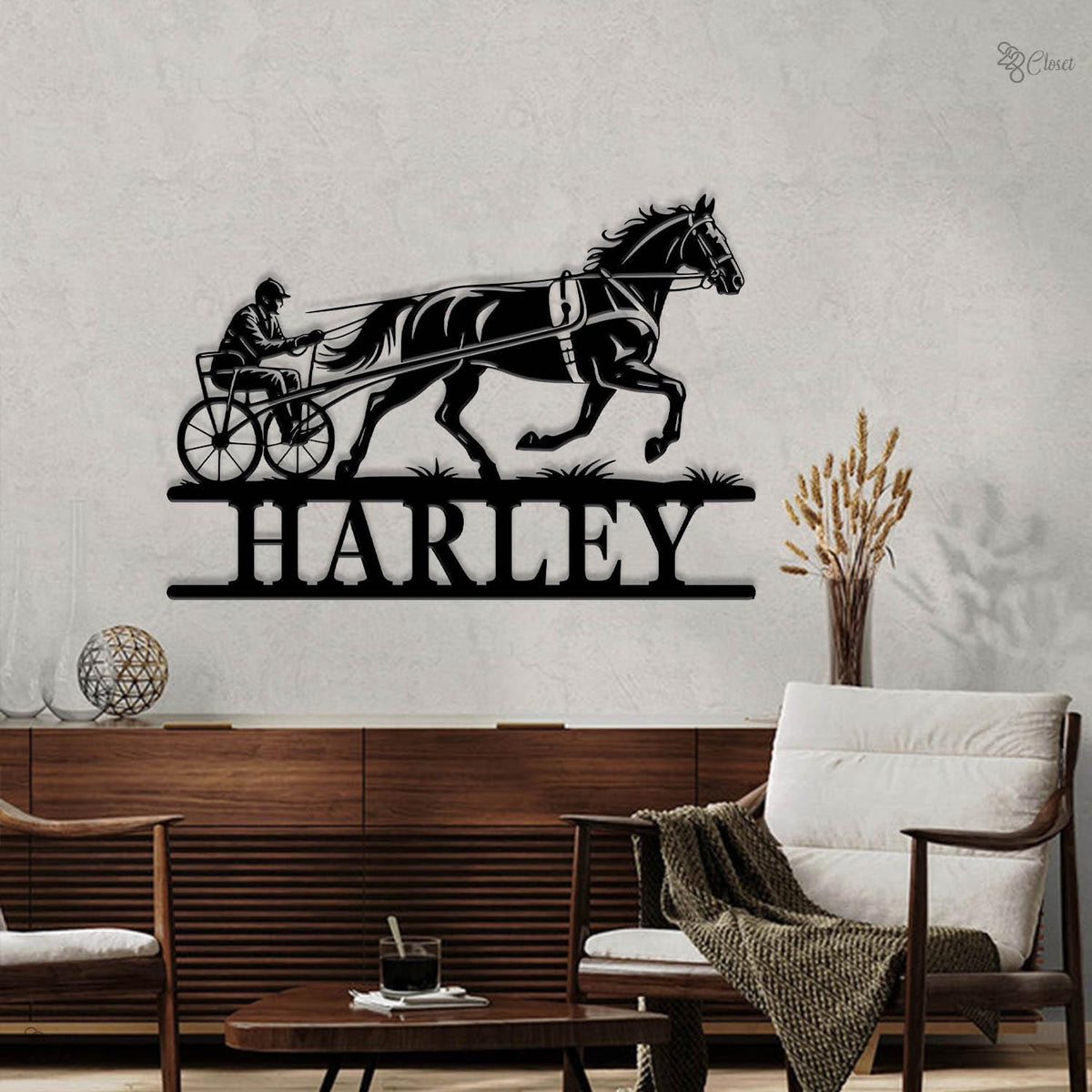Custom Horse Racing LED Sign, Personalized Harness Racing Wall, Art for Horse Lover, Horse Racing LED Sign, Horse Racing Wall, Racing gift