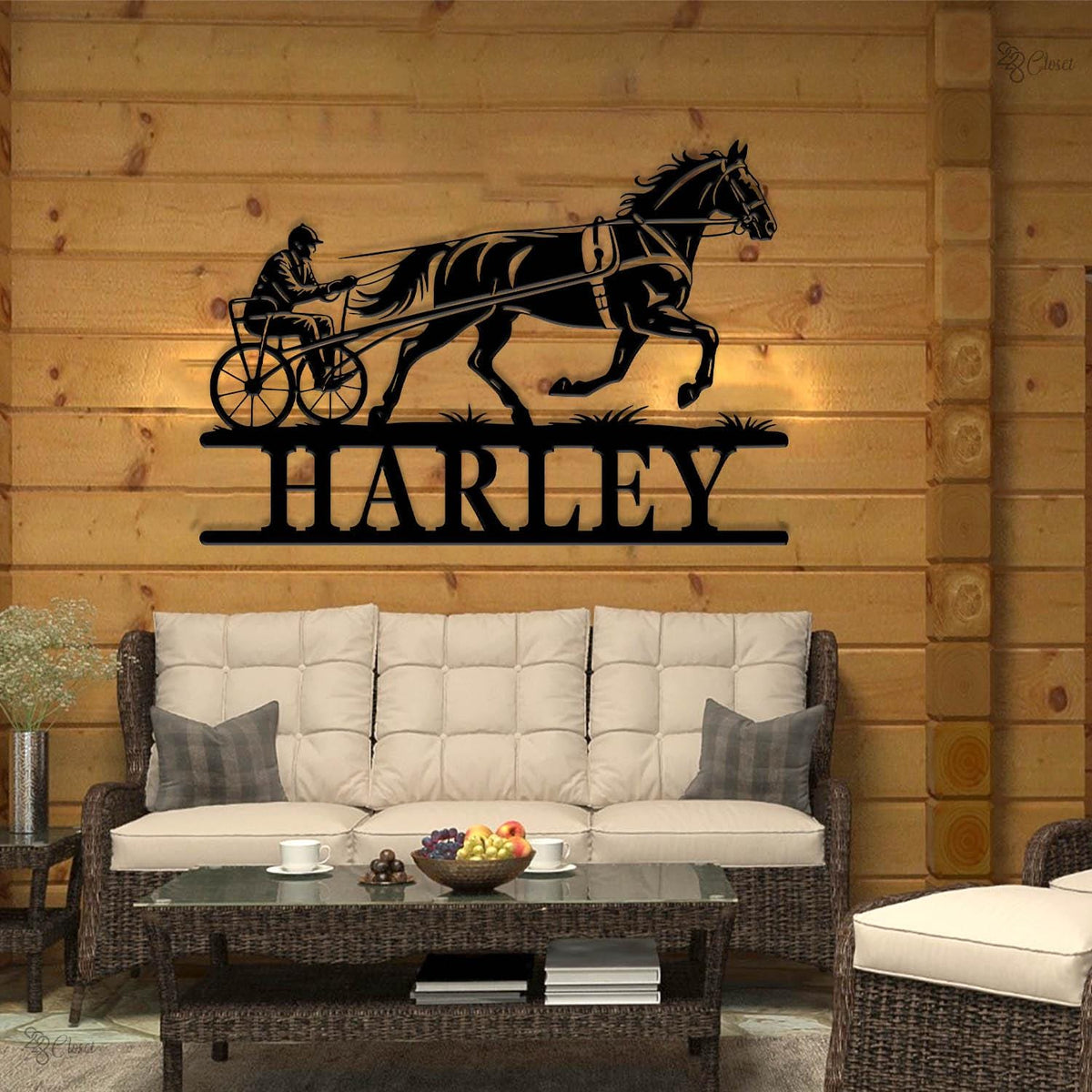 Custom Horse Racing LED Sign, Personalized Harness Racing Wall, Art for Horse Lover, Horse Racing LED Sign, Horse Racing Wall, Racing gift