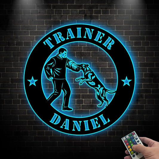Custom Dog Trainer Neon Metal Sign, Pet Training Room Decor, Gift for Pet Lovers, Sign for Dog Trainer, Training studio sign, Neon pet light