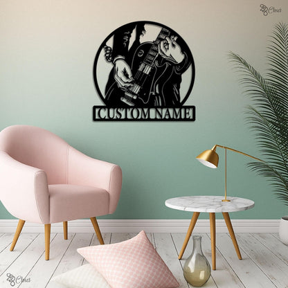 Custom Guitar LED Metal Sign, Wall Light for Guitarist, Personalized Guitarist LED Sign, Light for Musician, Guitar Lover LED Sign,Home gift