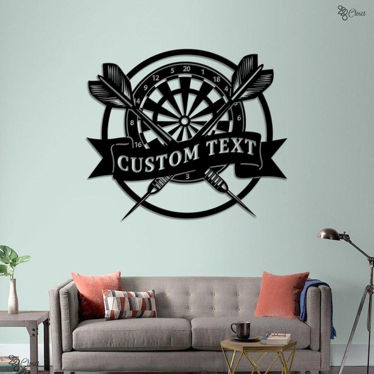 Custom Dartboard LED Sign, Personalized Darts Wall Light, Dartboard Wall Sign, Gift for Dart Player, Dartboard Neon Sign, Led sports sign