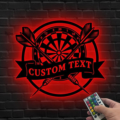 Custom Dartboard LED Sign, Personalized Darts Wall Light, Dartboard Wall Sign, Gift for Dart Player, Dartboard Neon Sign, Led sports sign