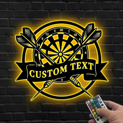 Custom Dartboard LED Sign, Personalized Darts Wall Light, Dartboard Wall Sign, Gift for Dart Player, Dartboard Neon Sign, Led sports sign