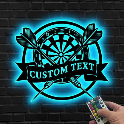 Custom Dartboard LED Sign, Personalized Darts Wall Light, Dartboard Wall Sign, Gift for Dart Player, Dartboard Neon Sign, Led sports sign