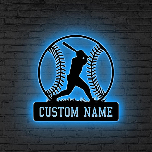 Custom Baseball LED Sign, Personalized Player Wall Light, Baseball LED Wall Sign, Baseball Player Sign, Gift for Athlete,Baseball lover gift