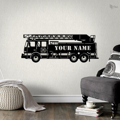 Custom Fire Truck LED Sign, Personalized Firefighter Wall, Gift for Fireman, Custom Name Fire Truck LED, Firefighter Decor, Fire truck sign