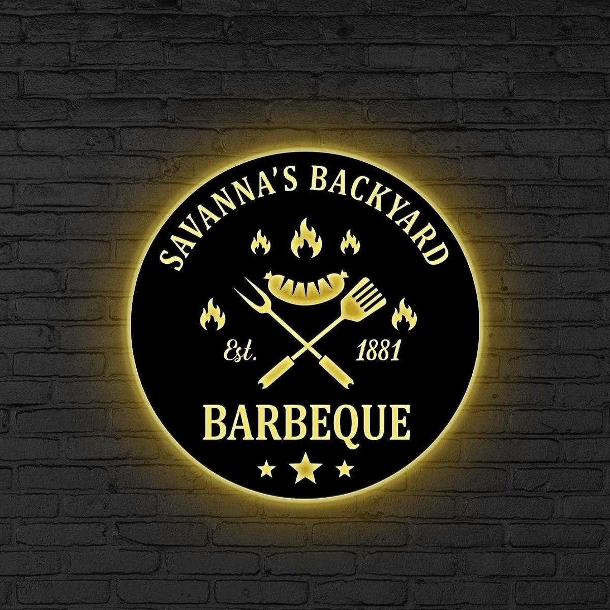 Custom BBQ LED Sign, Personalized Barbecue Neon Light, Backyard Grill Wall Decor, Outdoor Grill Party Wall, Gift for dad, Bbq lover gift