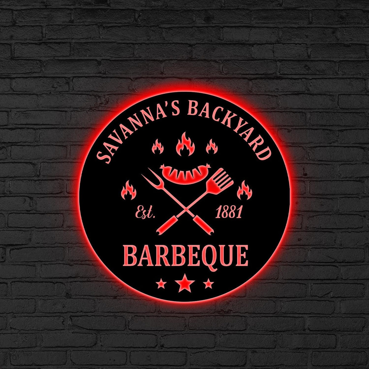 Custom BBQ LED Sign, Personalized Barbecue Neon Light, Backyard Grill Wall Decor, Outdoor Grill Party Wall, Gift for dad, Bbq lover gift