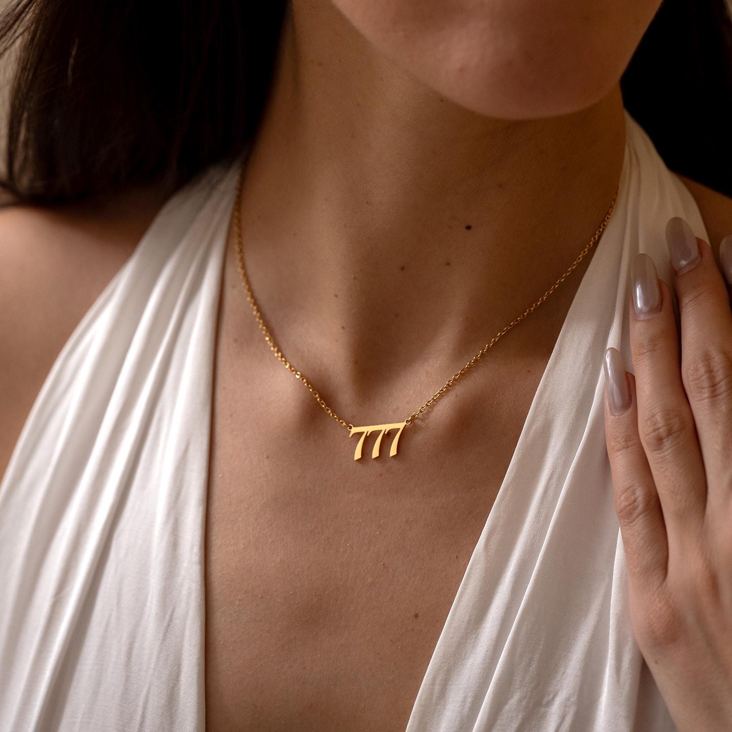 Gold Angel Number Necklace, Lucy Number Necklace, Custom Year Necklace, Silver Number Necklace 111 222 333 444 555 666 777 888 999 Christmas
