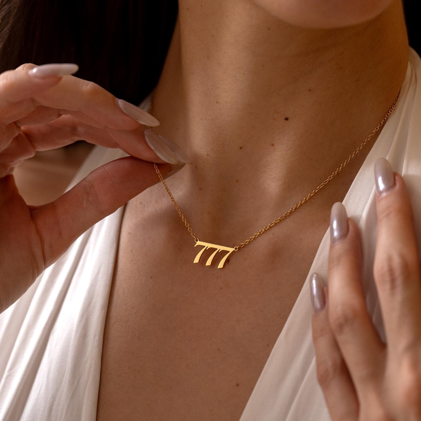 Gold Angel Number Necklace, Lucy Number Necklace, Custom Year Necklace, Silver Number Necklace 111 222 333 444 555 666 777 888 999 Christmas